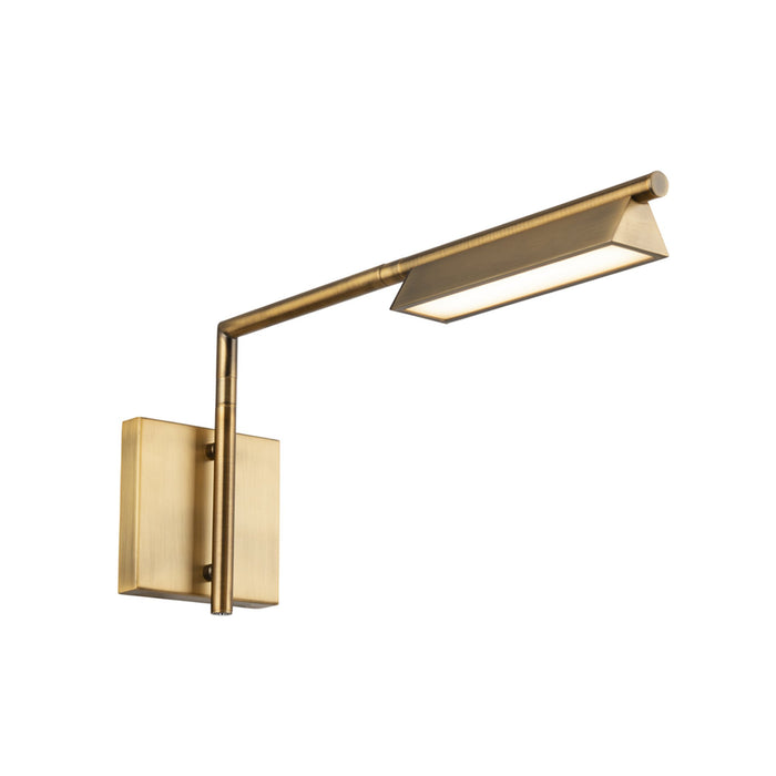 Eero LED Swing Arm Light in Aged Brass.