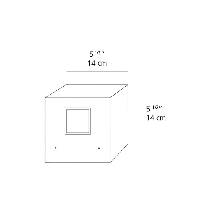 Effetto Square Outdoor LED Wall Light - line drawing.