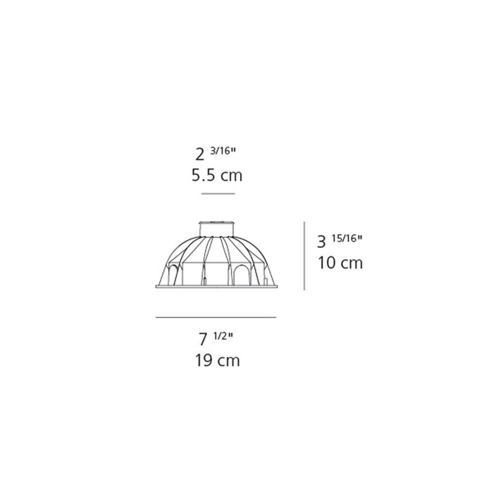 Ego Drive-Over Round Outdoor LED Ceiling Light - line drawing.