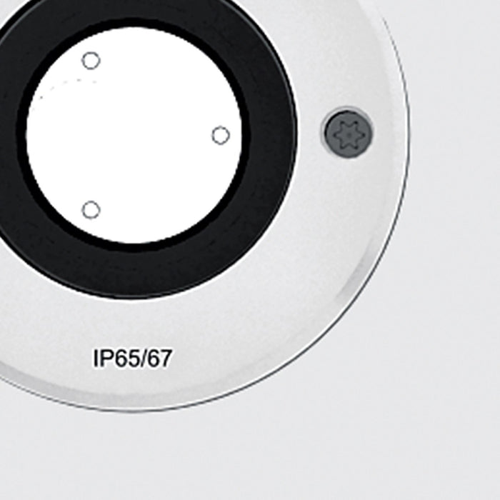 Ego Round Recessed Outdoor LED Ceiling Light in Detail.