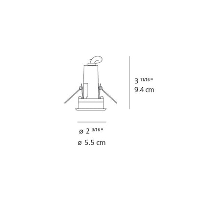 Ego Round Recessed Outdoor LED Ceiling Light - line drawing.