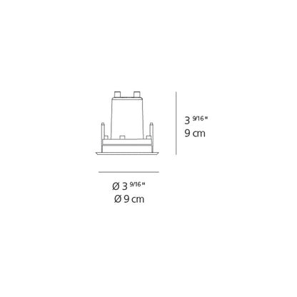 Ego Round Recessed Outdoor LED Ceiling Light - line drawing.