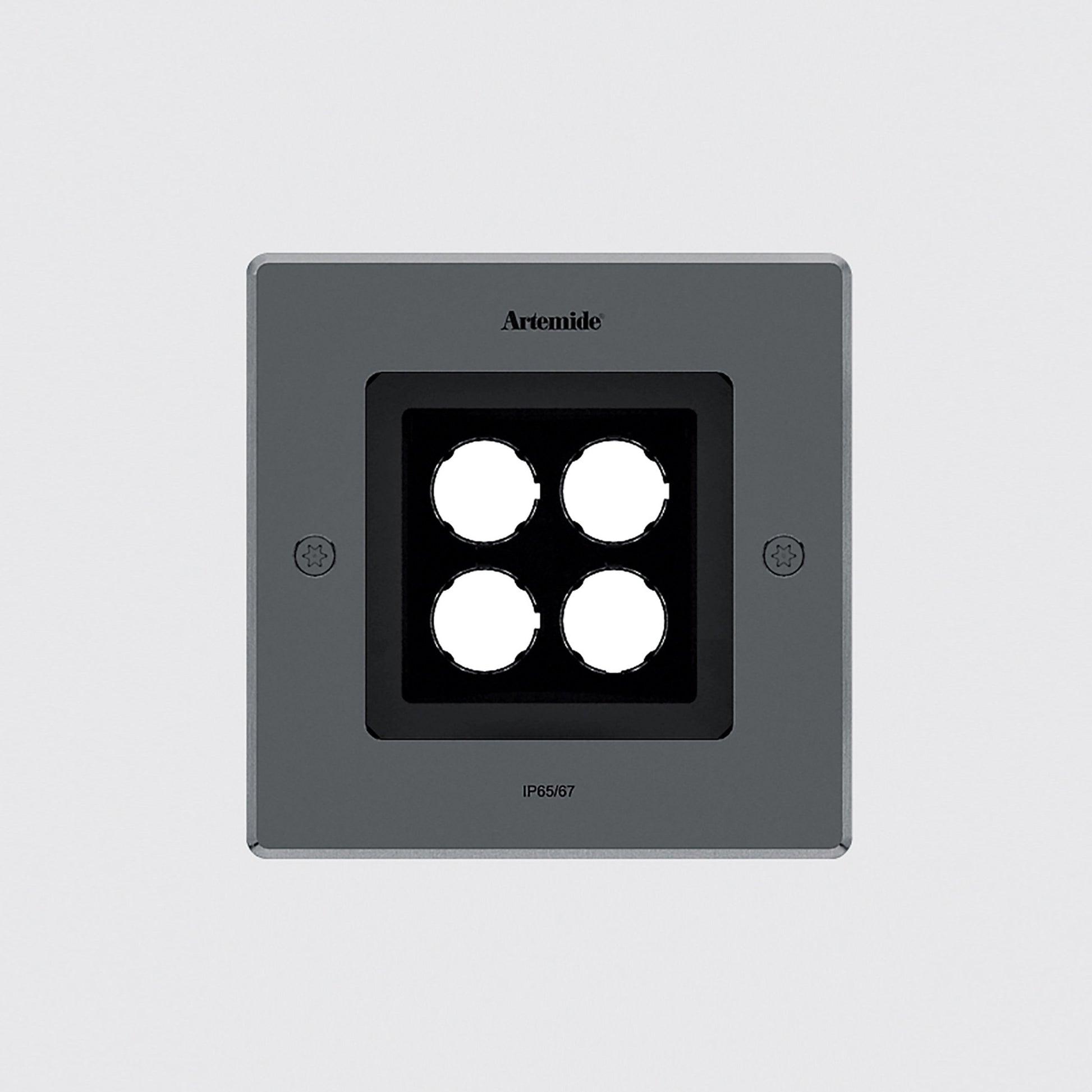 Ego Square Recessed Outdoor LED Ceiling Light in Stainless Steel/Large (3000k/38 Degrees).