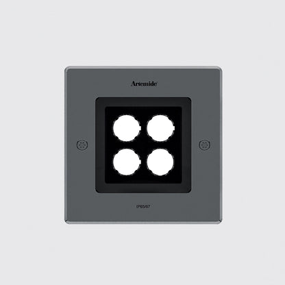 Ego Square Recessed Outdoor LED Ceiling Light in Stainless Steel/Large (3000k/38 Degrees).