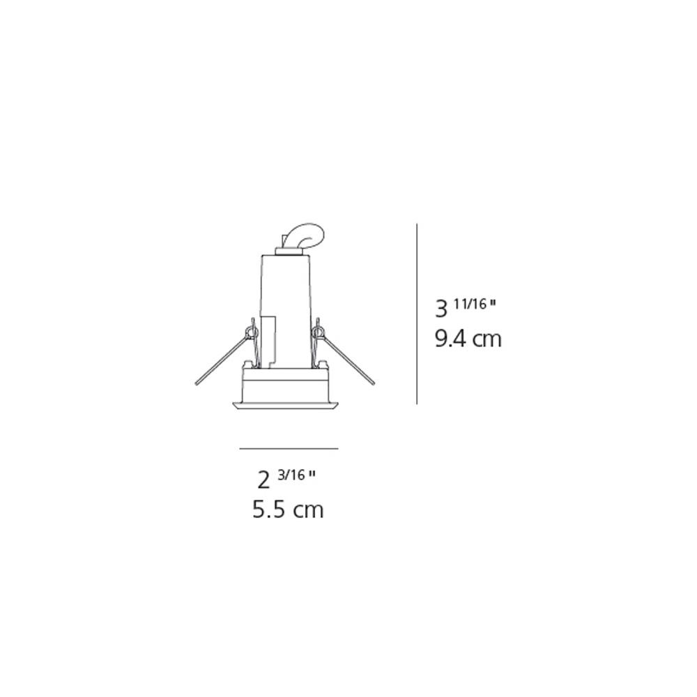 Ego Square Recessed Outdoor LED Ceiling Light - line drawing.