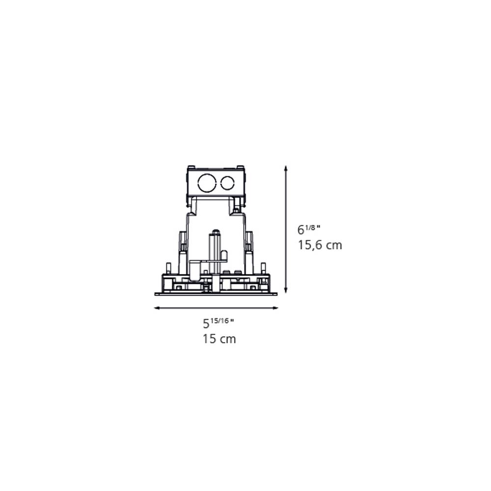 Ego Square Recessed Outdoor LED Ceiling Light - line drawing.