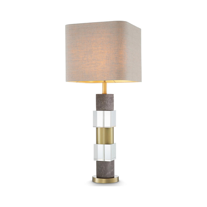 Cullingham Table Lamp in Antique Brass/Grey Marble.