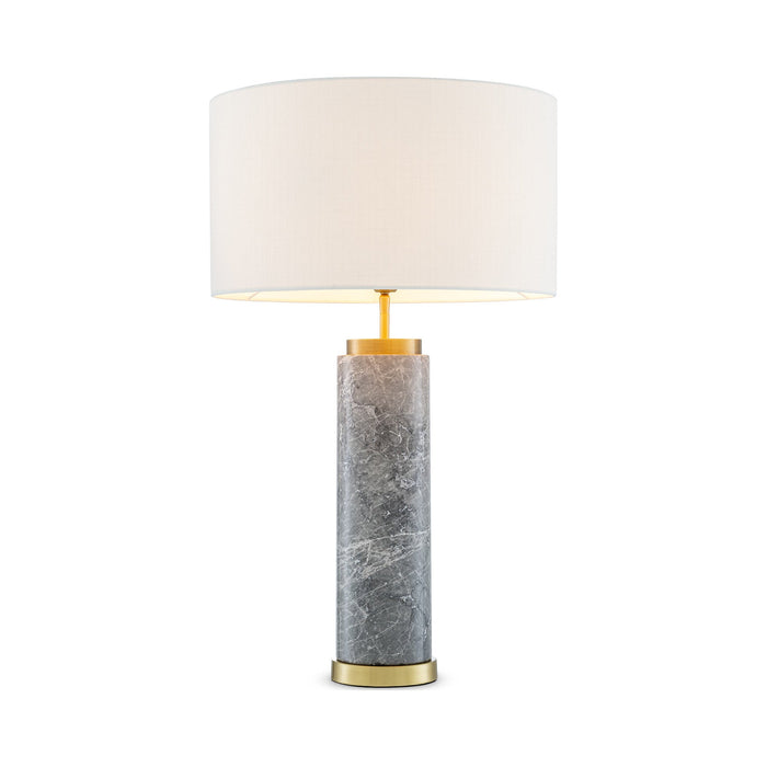 Lxry Table Lamp in Grey Marble/Antique Brass.