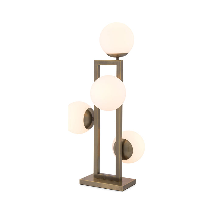 Pascal Table Lamp in Light Brushed Brass.