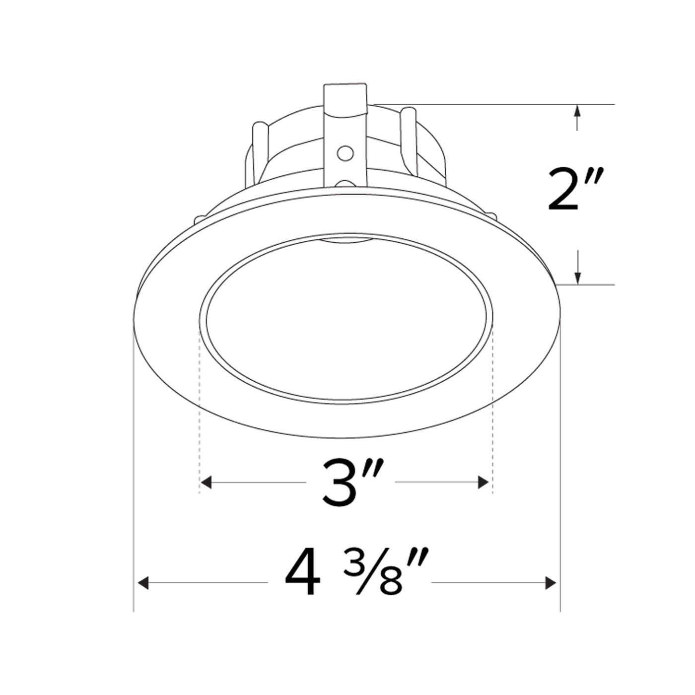 Pex™ 3″ Round Deep Reflector - line drawing.