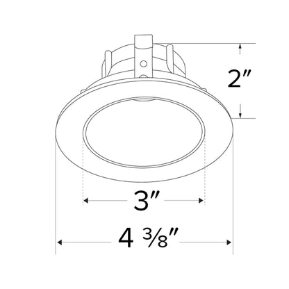 Pex™ 3″ Round Deep Reflector - line drawing.