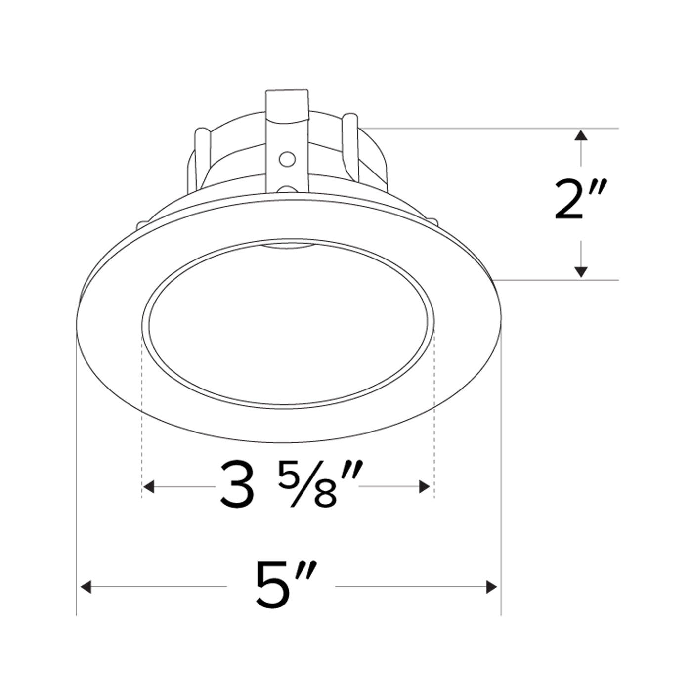 Pex™ 4″ Round Deep Reflector - line drawing.