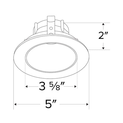 Pex™ 4″ Round Deep Reflector - line drawing.