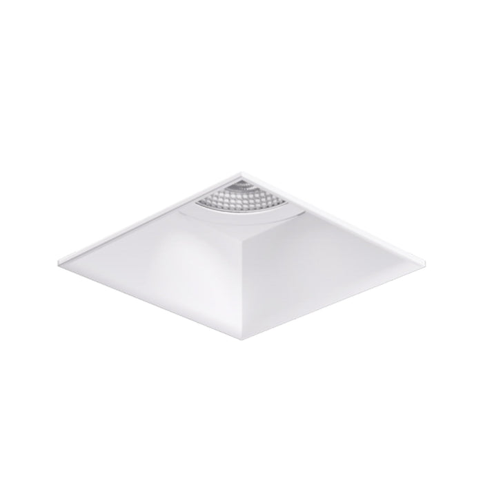 Pex™ 4" Square Adjustable Trimless Smooth Reflector Trim in White/Reflector.
