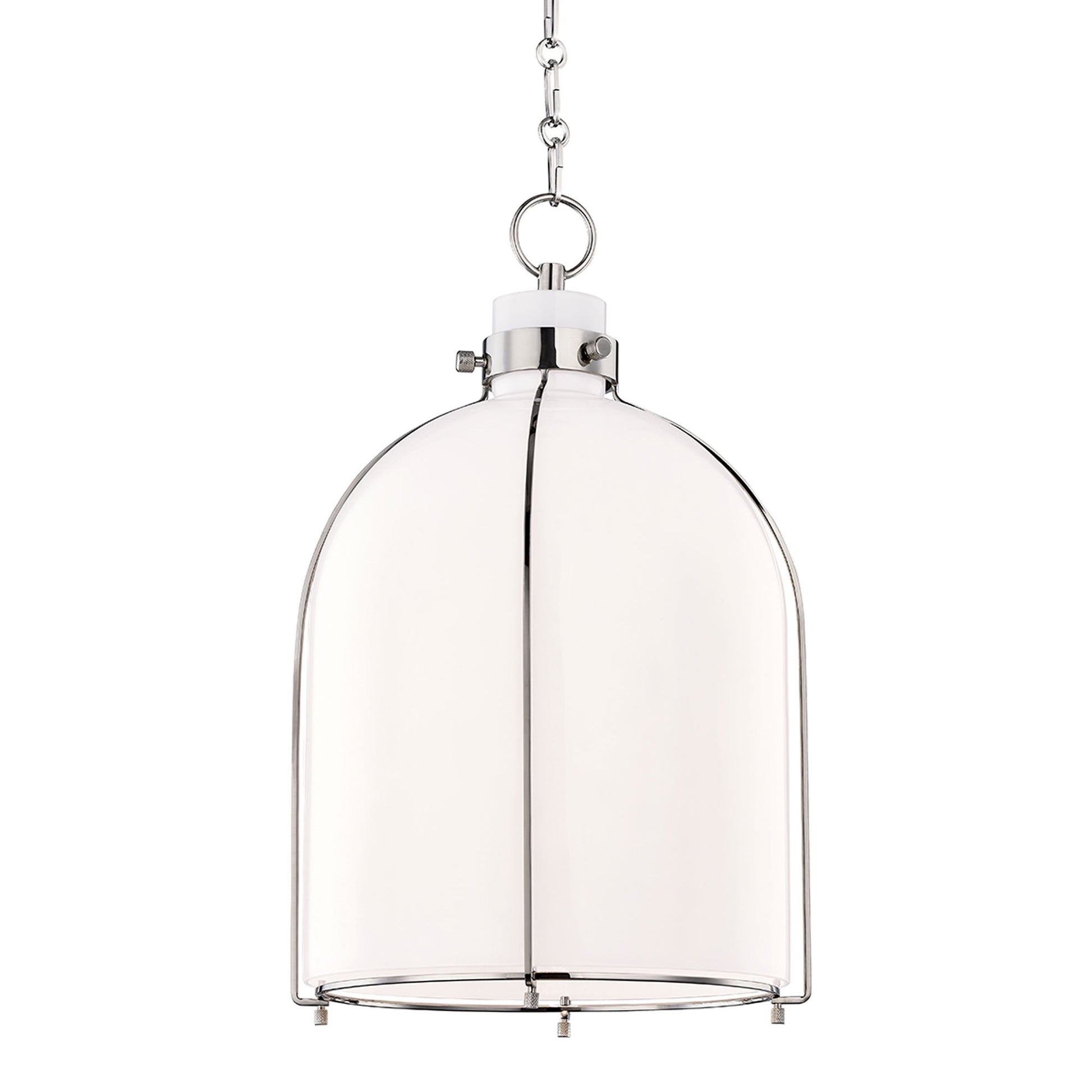 Eldridge B Pendant Light in Polished Nickel.
