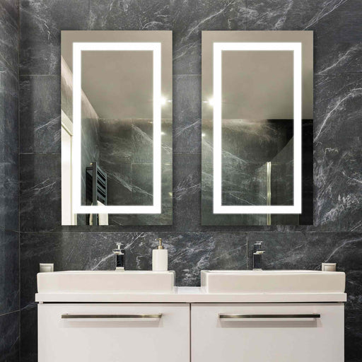 Ambiance LED Mirrored Cabinet in bathroom.