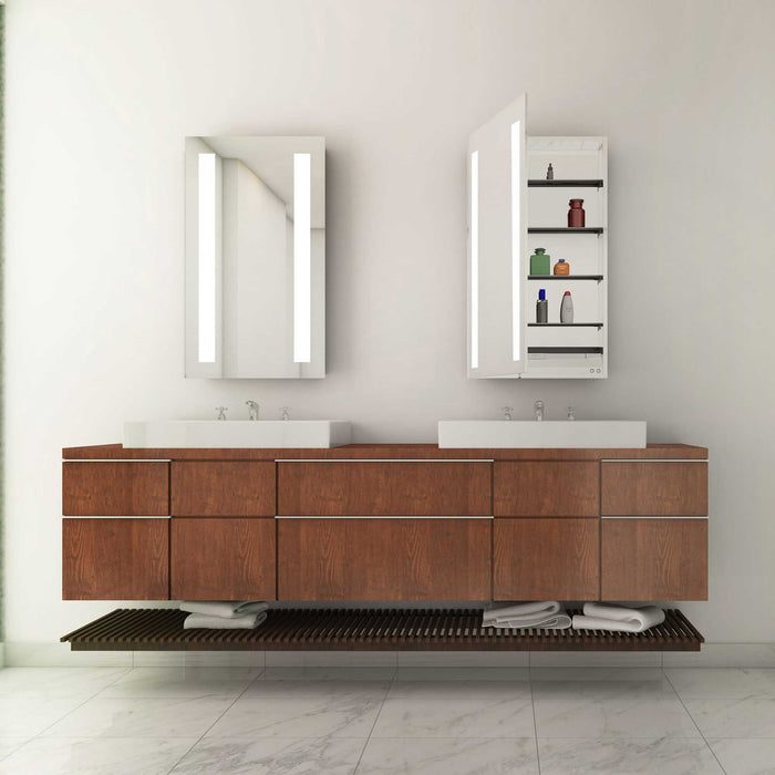 Ascension LED Mirrored Cabinet in bathroom.