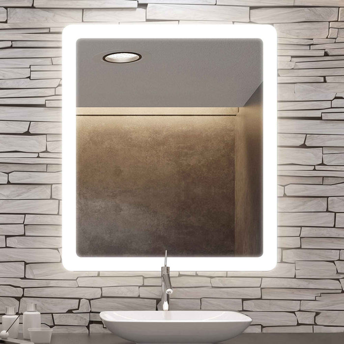 Eyla LED Lighted Mirror in bathroom.