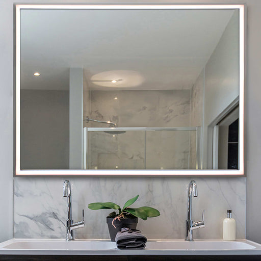 Radiance LED Lighted Mirror in bathroom.