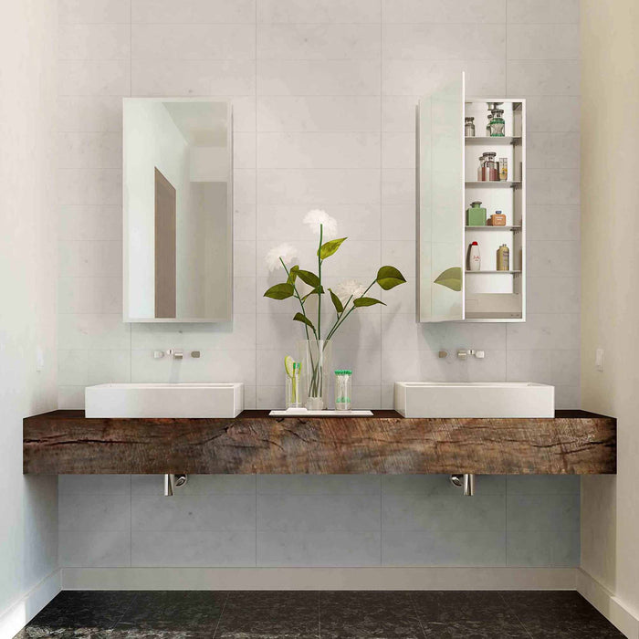 Simplicity Mirrored Cabinet in bathroom.