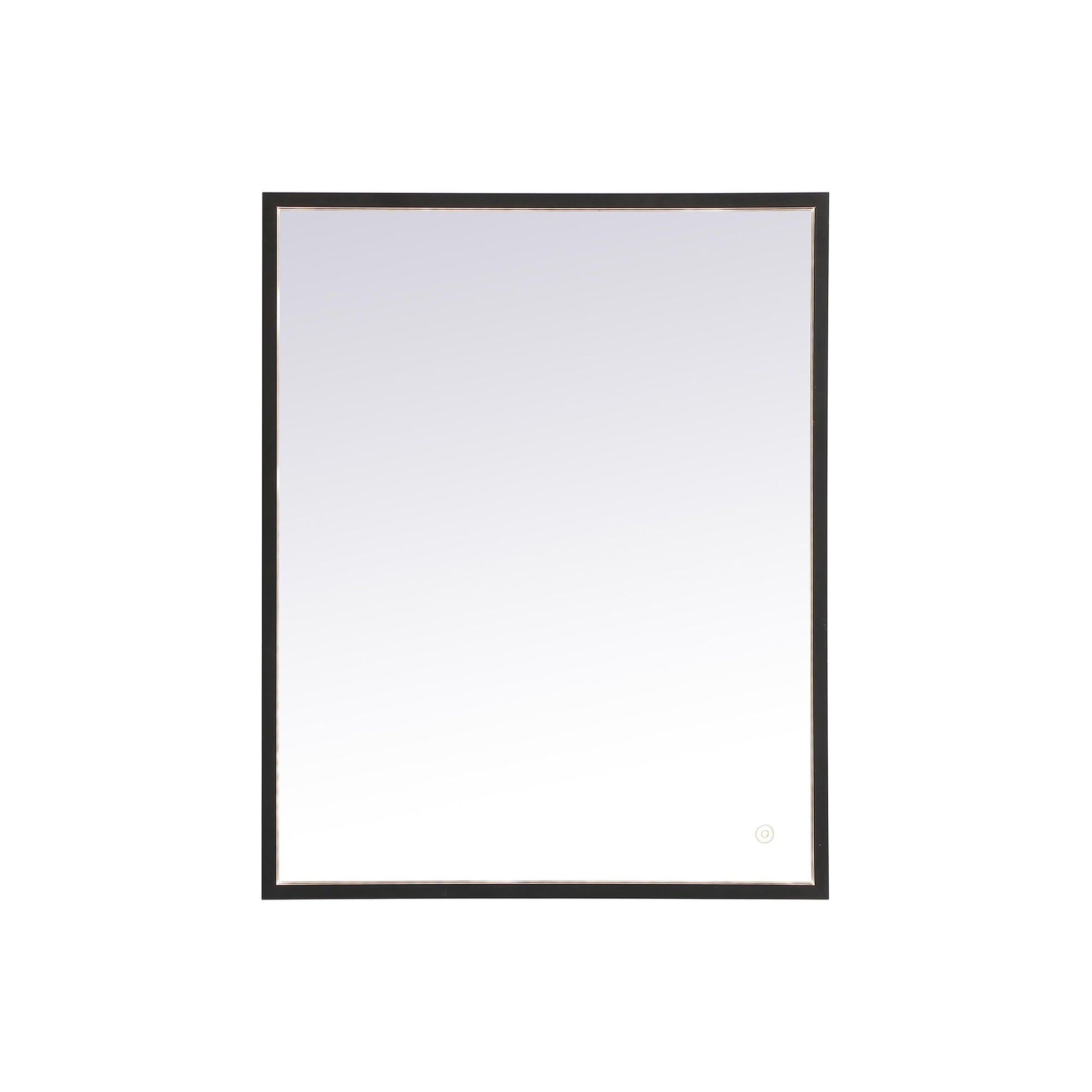 Pier LED Mirror Wall Light in Black (24" x 30").