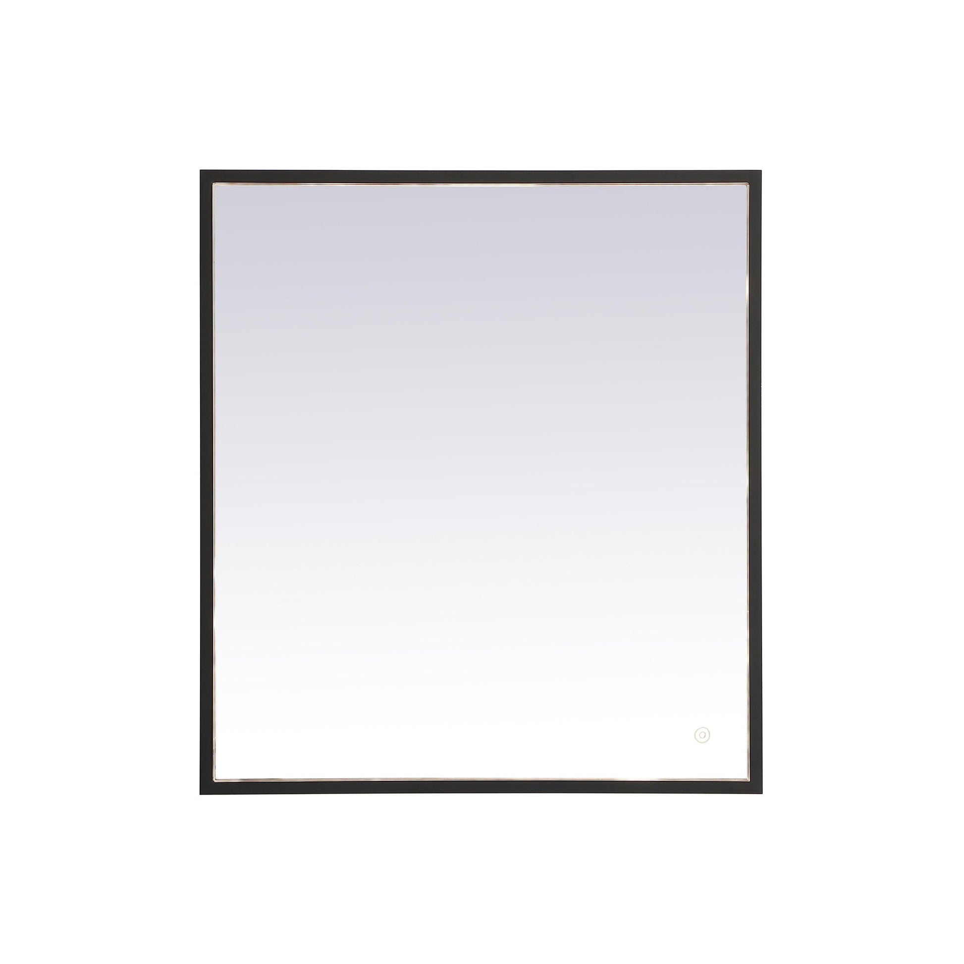 Pier LED Mirror Wall Light in Black (27" x 30").