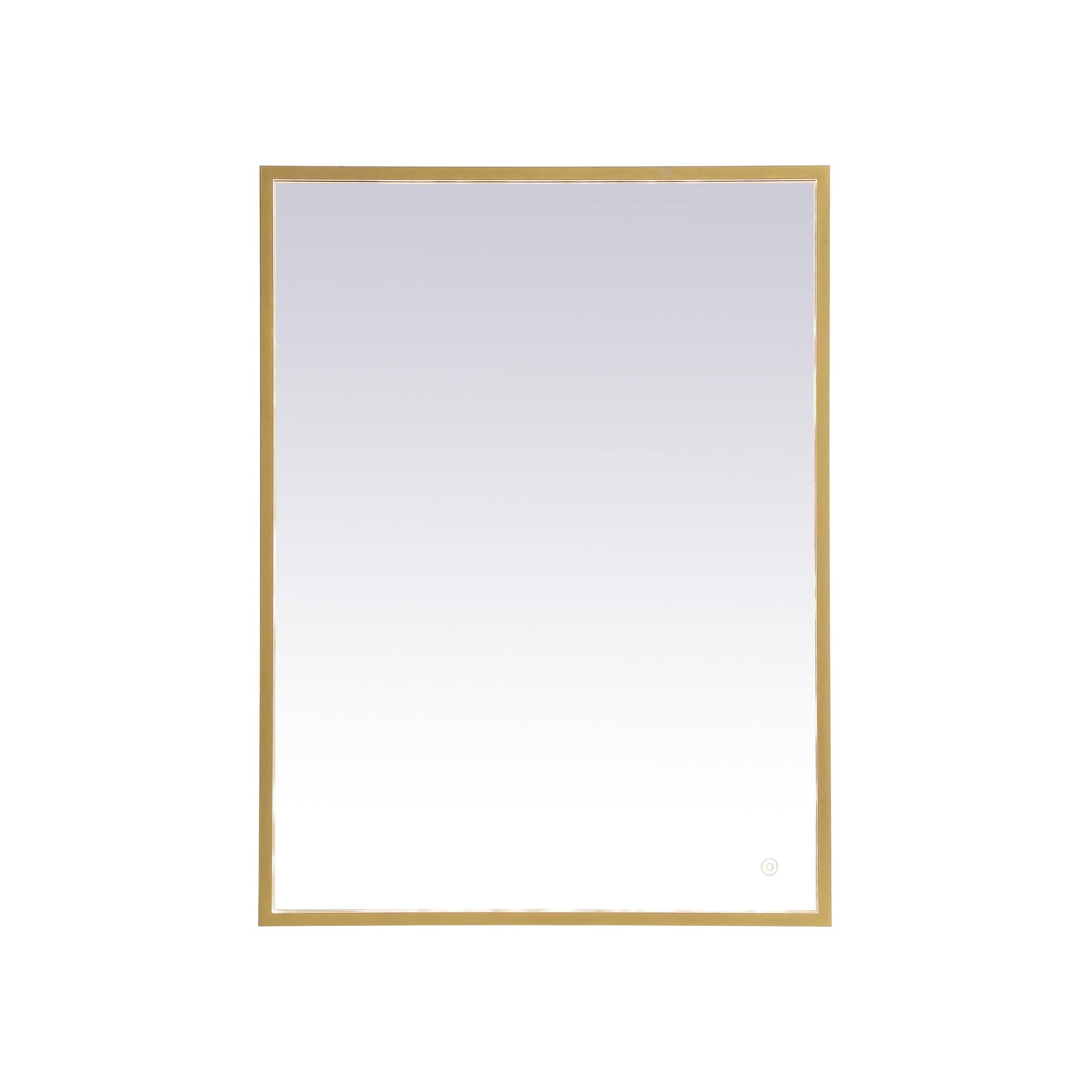 Pier LED Mirror Wall Light in Brass (27" x 36").