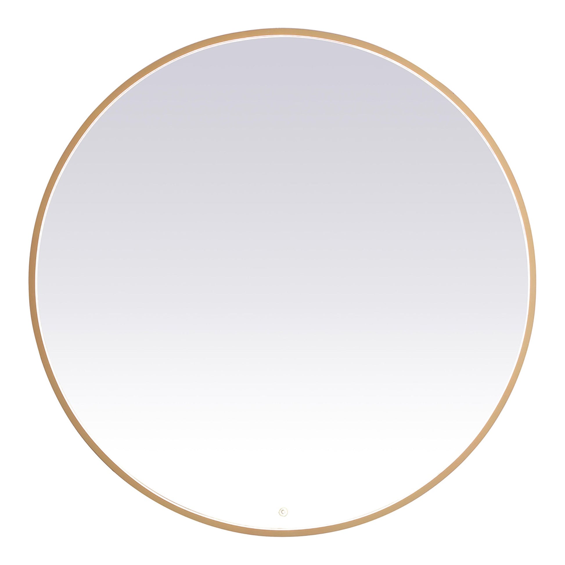 Pier LED Round Mirror Wall Light in Brass (48-Inch Round).