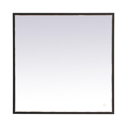 Pier LED Square Mirror in Black (Small).