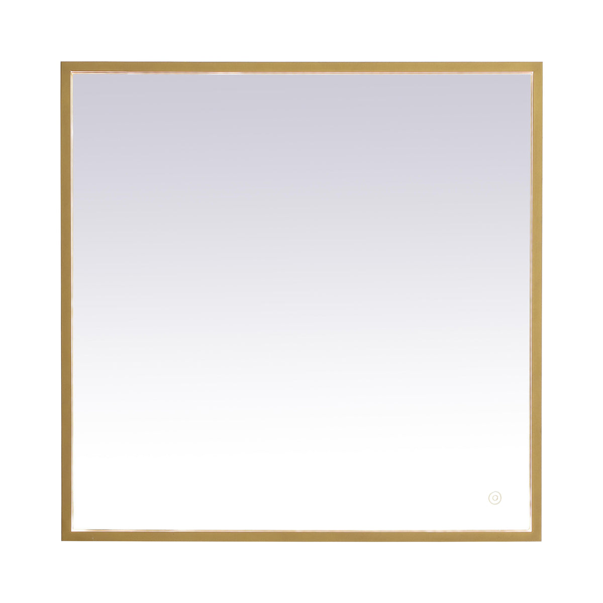 Pier LED Square Mirror in Brass (Small).