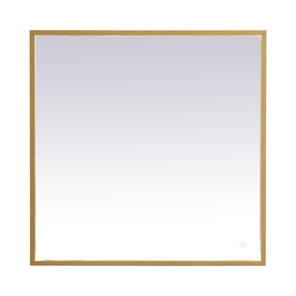 Pier LED Square Mirror in Brass (Small).