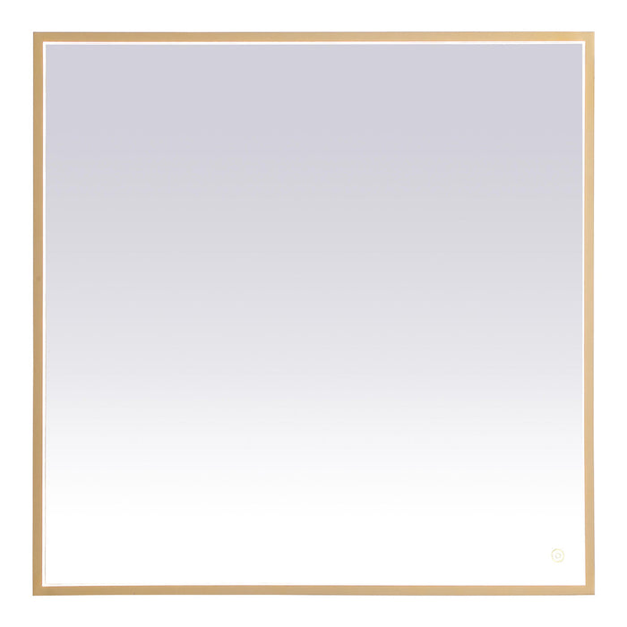 Pier LED Square Mirror in Brass (Large).