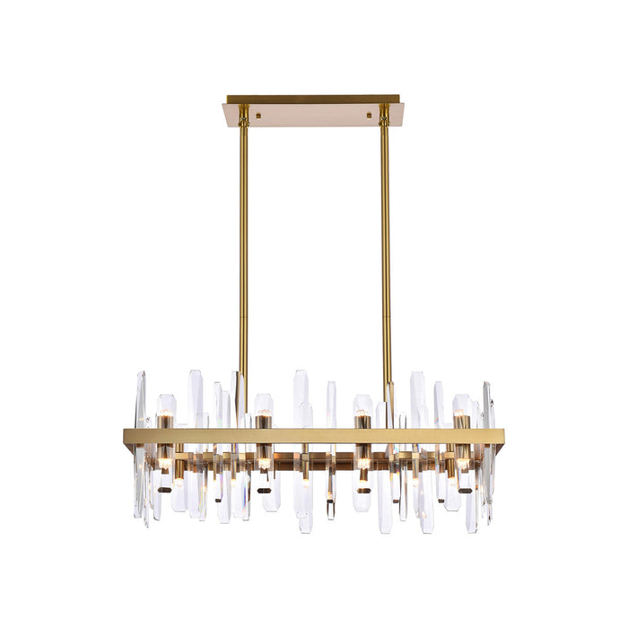 Serena Chandelier in Satin Gold (Small).