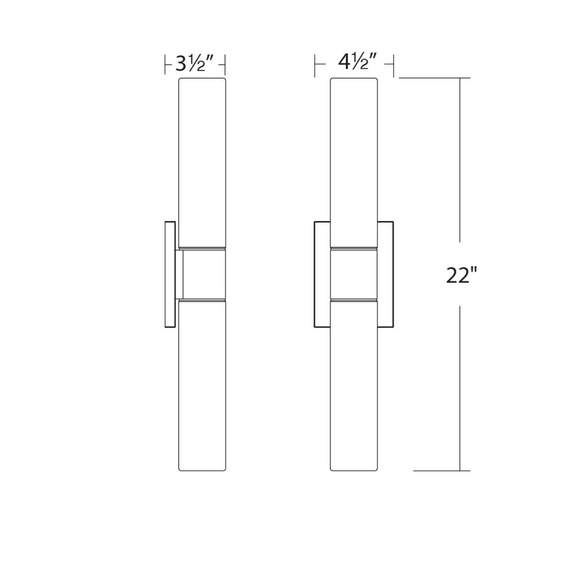 Elementum LED Bath Vanity Light - line drawing.