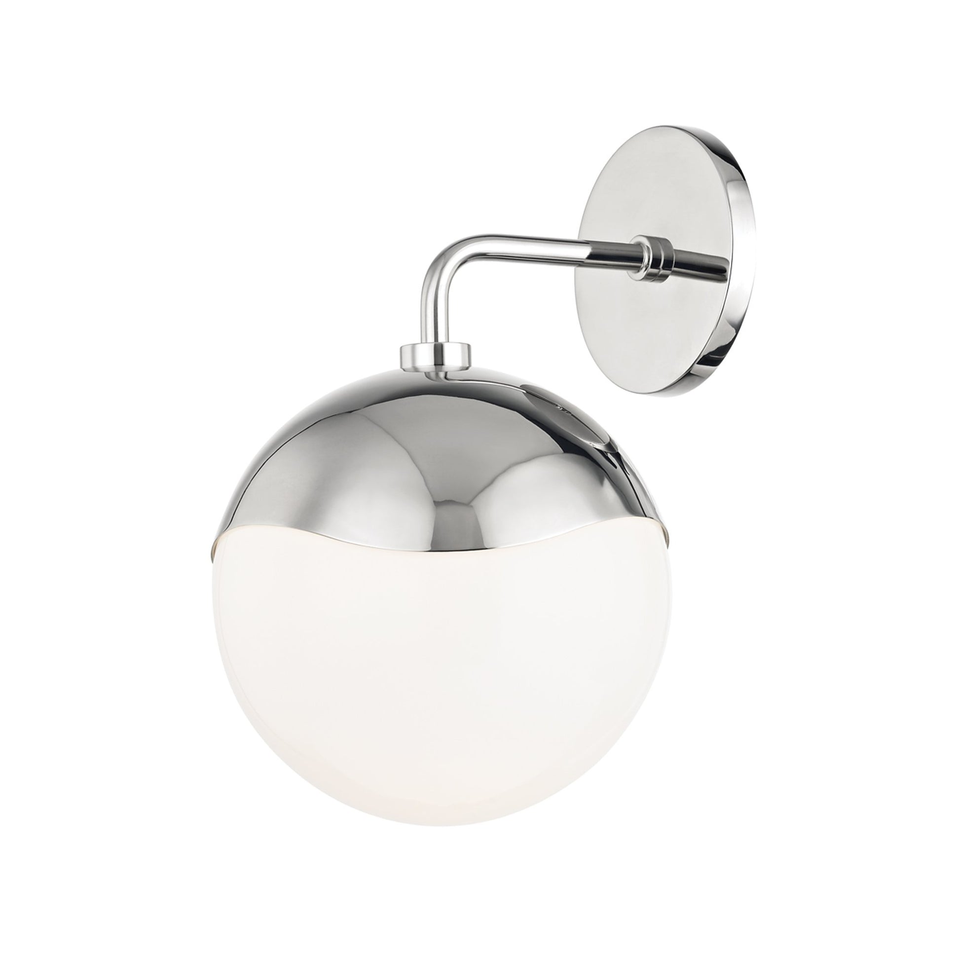 Ella Wall Light in Polished Nickel.