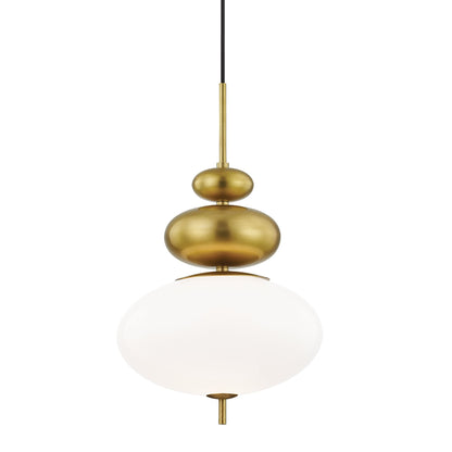 Elsie Pendant Light in Aged Brass.