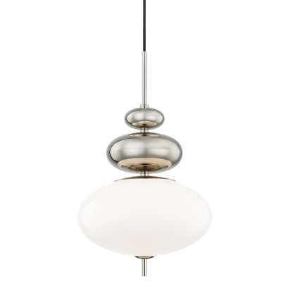 Elsie Pendant Light in Polished Nickel.