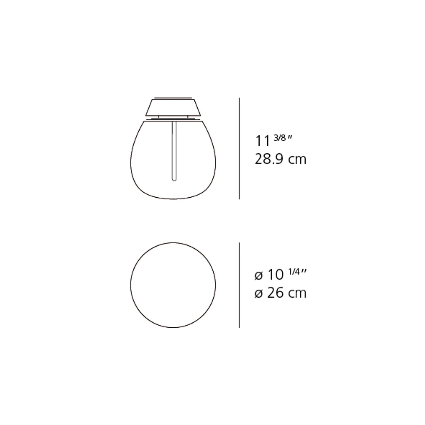 Empatia LED Ceiling/Wall Light - line drawing.