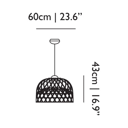 Emperor Suspension Light - line drawing.