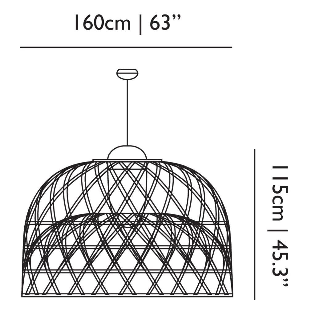 Emperor Suspension Light - line drawing.