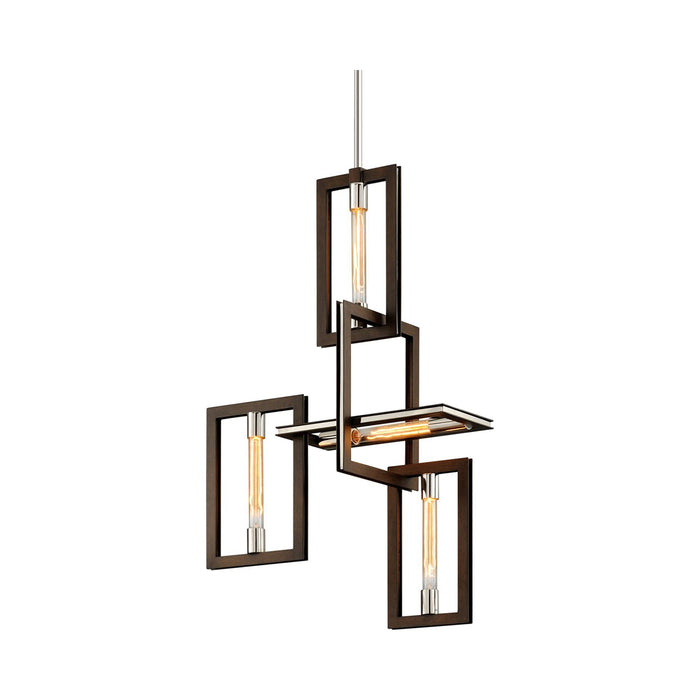 Enigma Pendant Light in Bronze/Polished Stainless (4-Light).