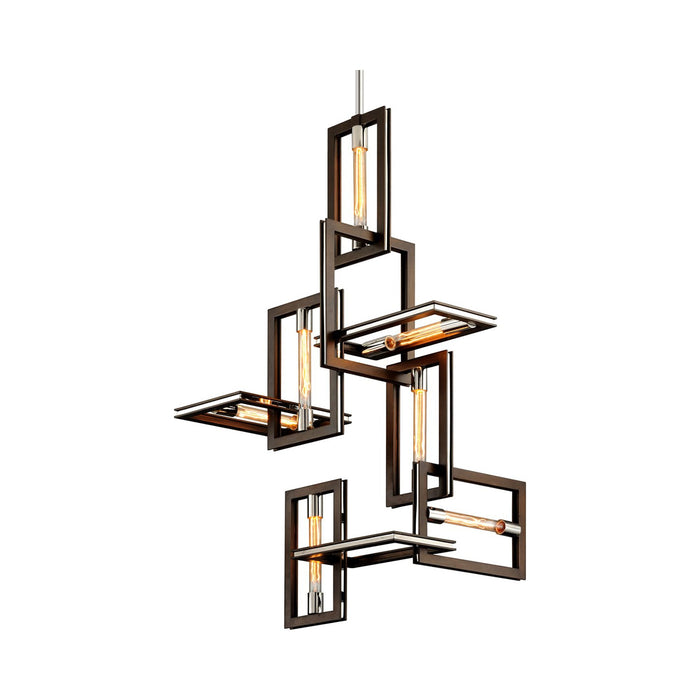 Enigma Pendant Light in Bronze/Polished Stainless (7-Light).