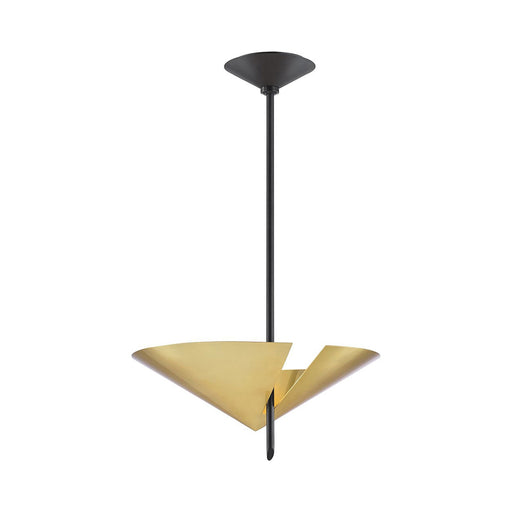 Equilibrium Pendant Light in Aged Brass and Black.