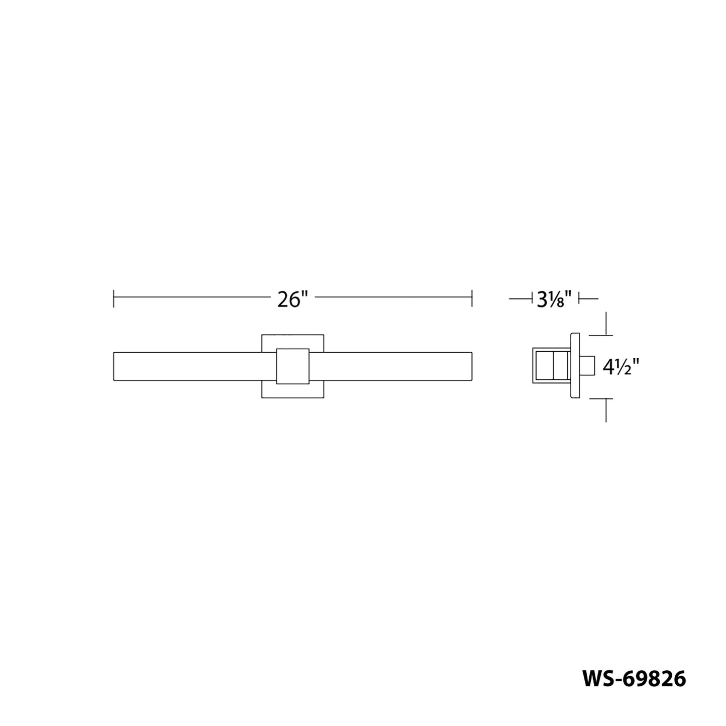 Esprit LED Bath Vanity Wall Light - line drawing.