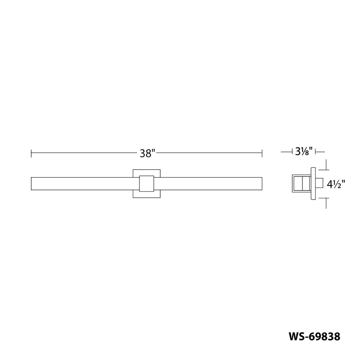 Esprit LED Bath Vanity Wall Light - line drawing.