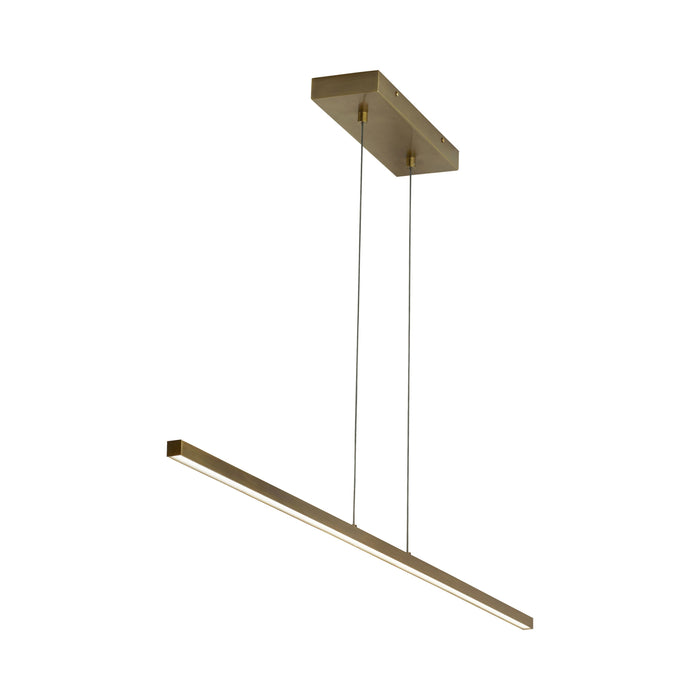Essence LED Linear Suspension Light in Aged Brass.