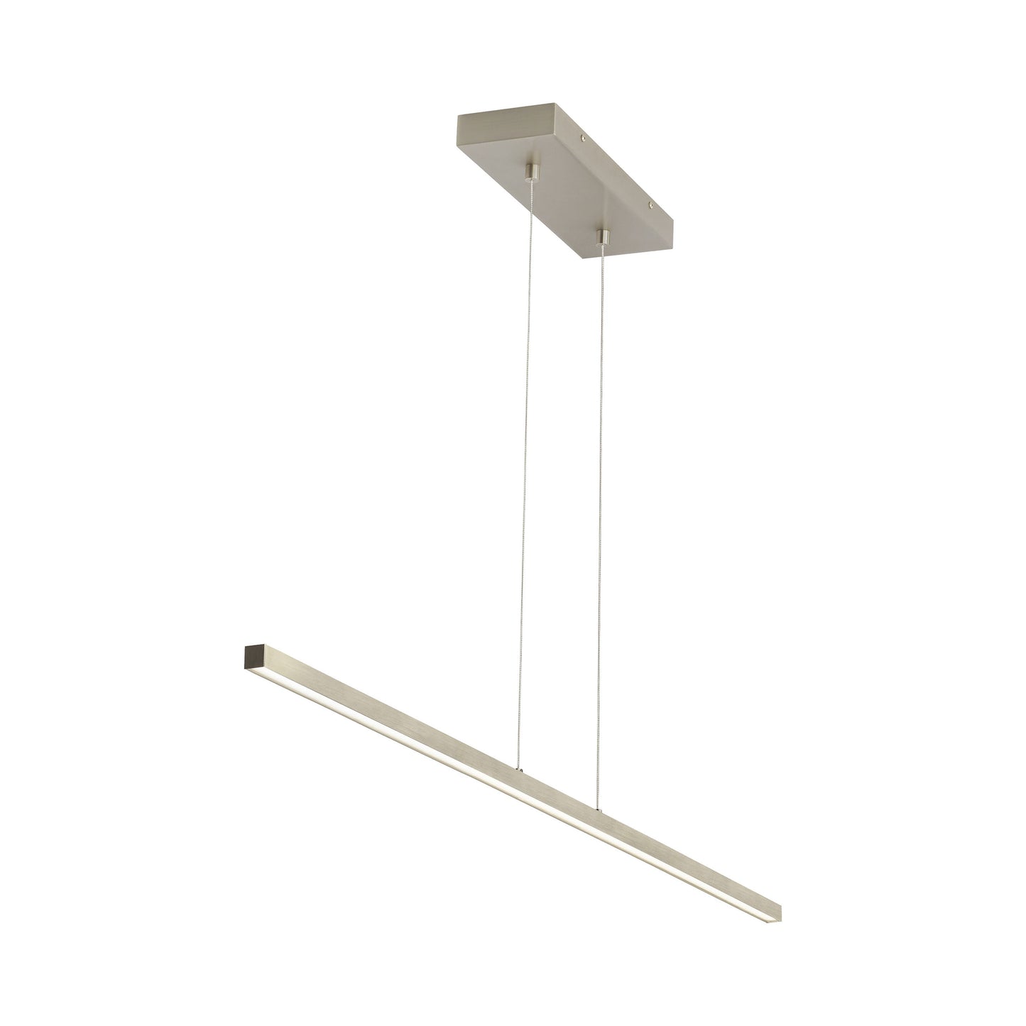 Essence LED Linear Suspension Light in Satin Nickel.