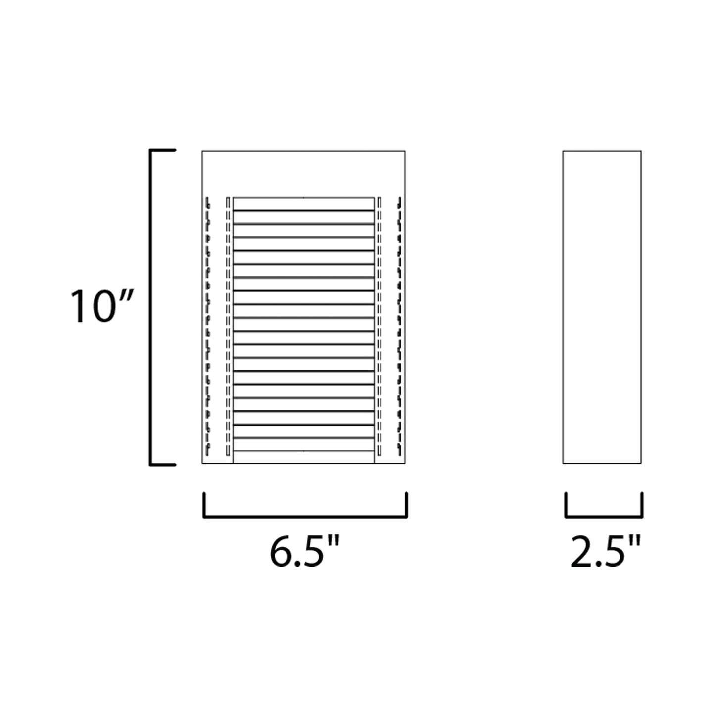 Alcove Outdoor LED Wall Light - line drawing.