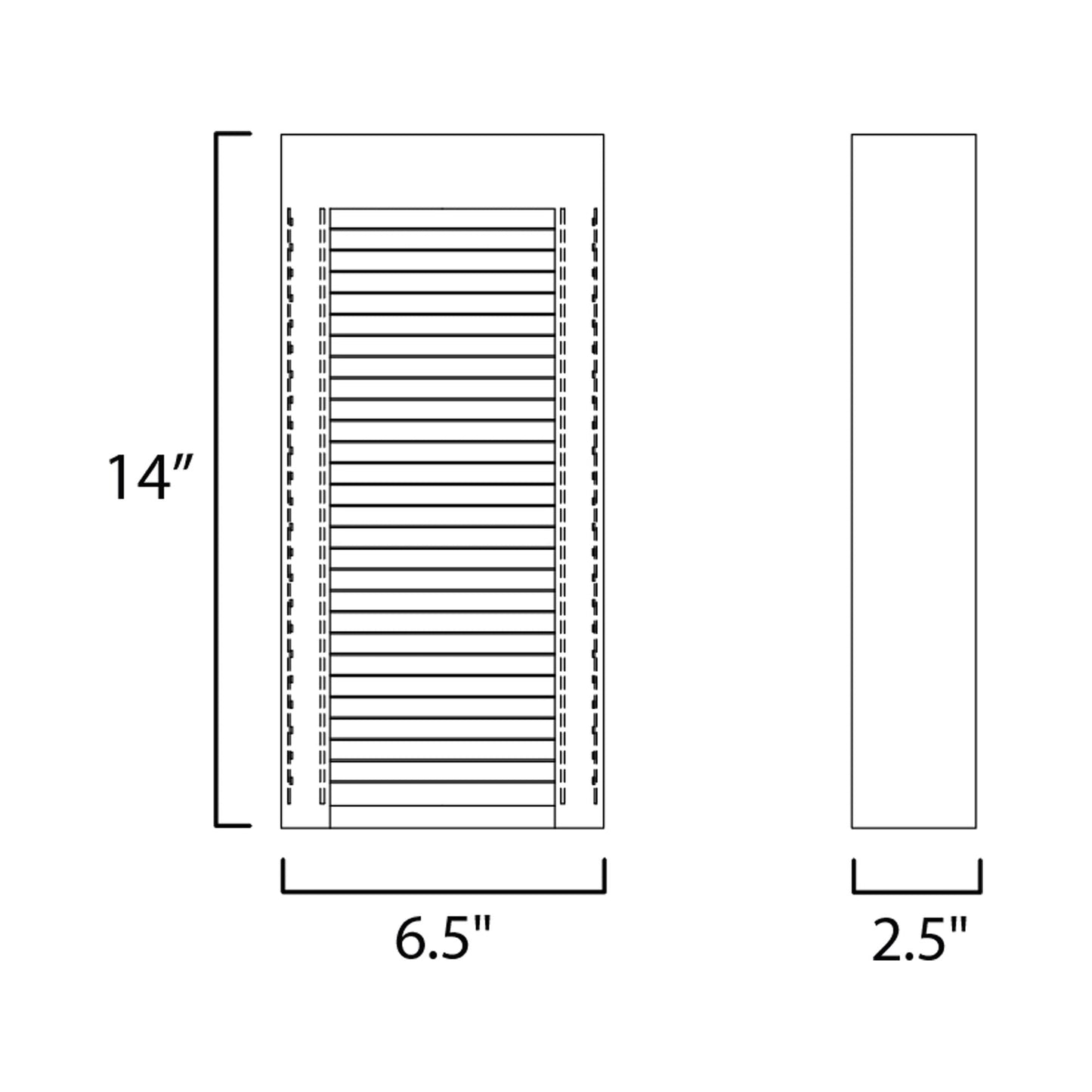 Alcove Outdoor LED Wall Light - line drawing.