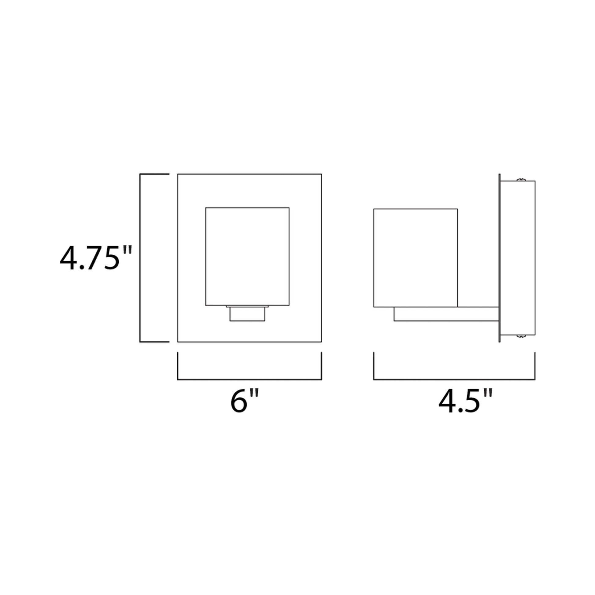 Blocs LED Bath Wall Light - line drawing.